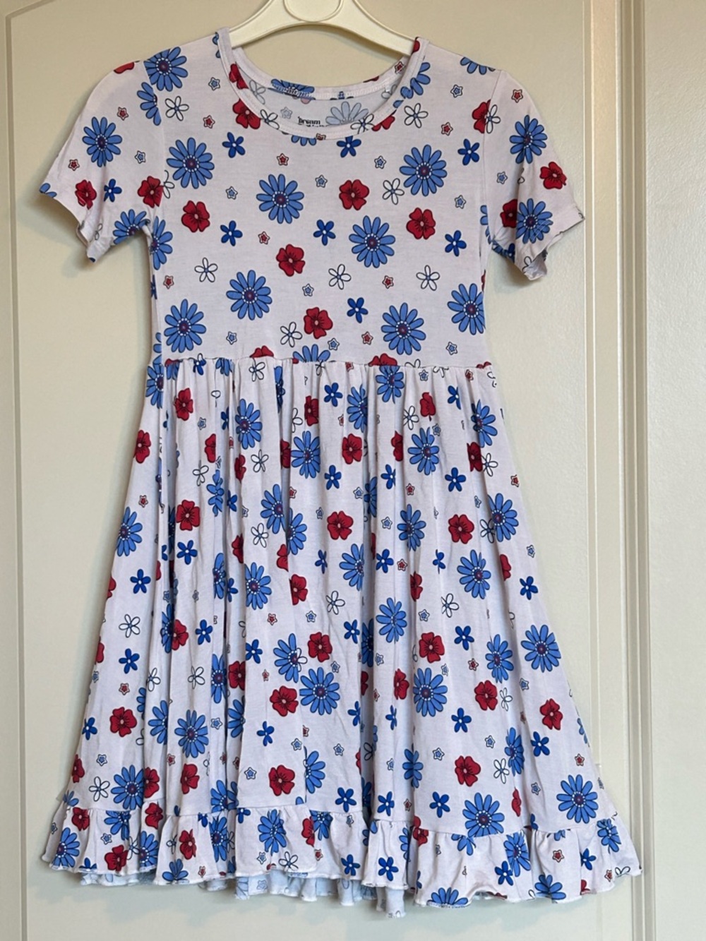 Sz7 Dream Big Little Patriotic Floral Dress